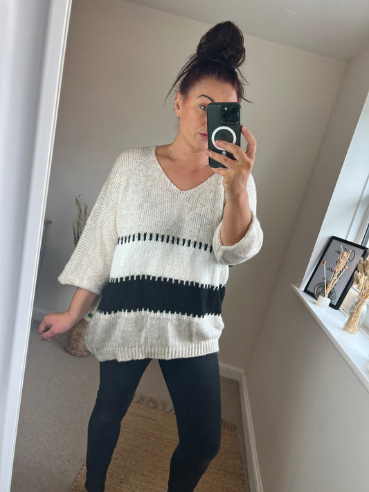 Patch Work Jumper - Cream