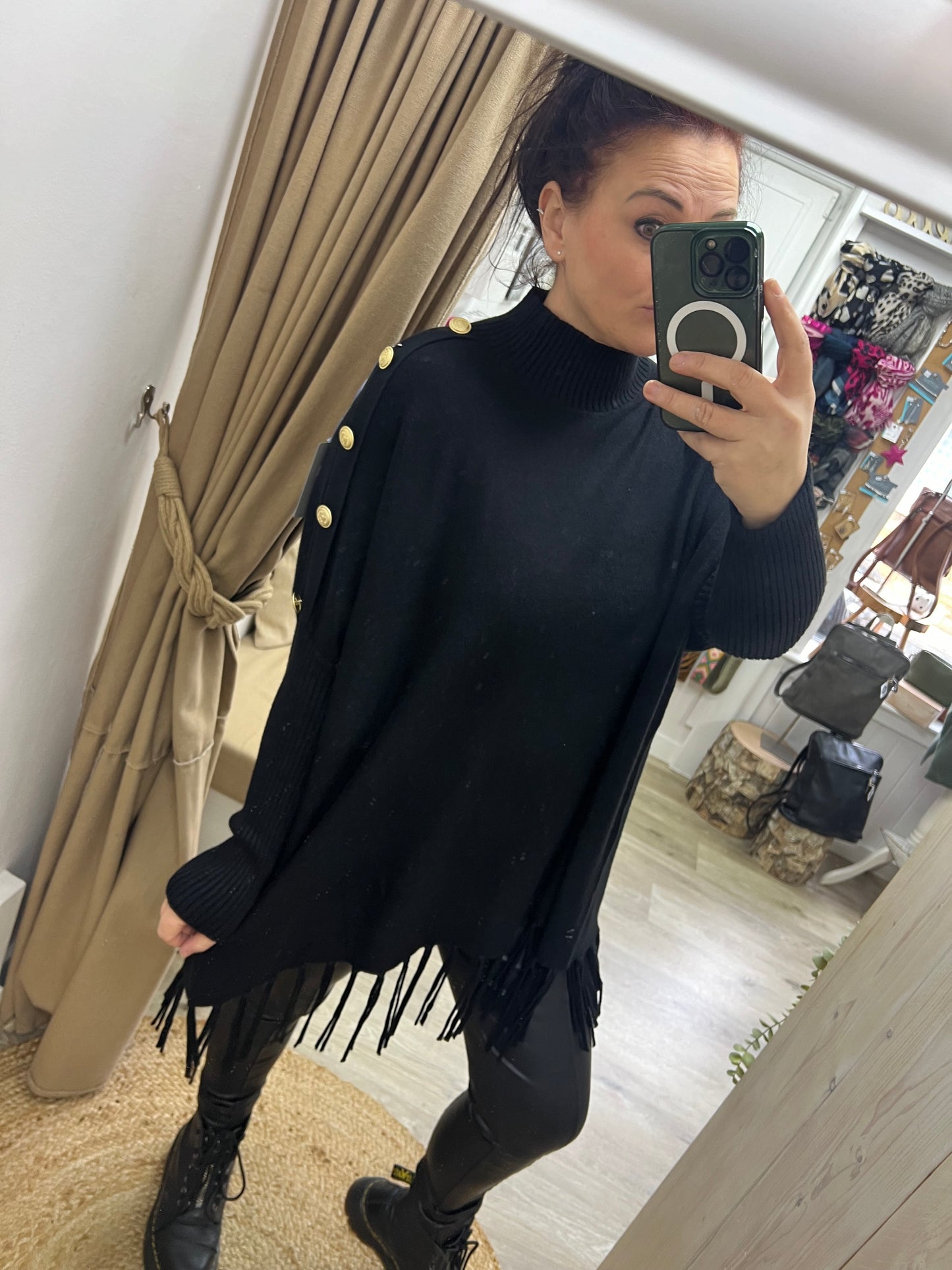 Military Tassel Jumper - Black