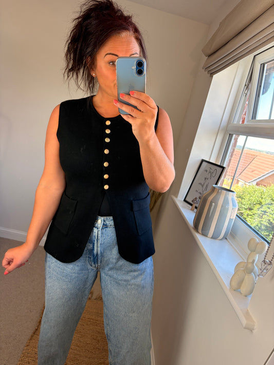 Premium Knit Waistcoat - Black