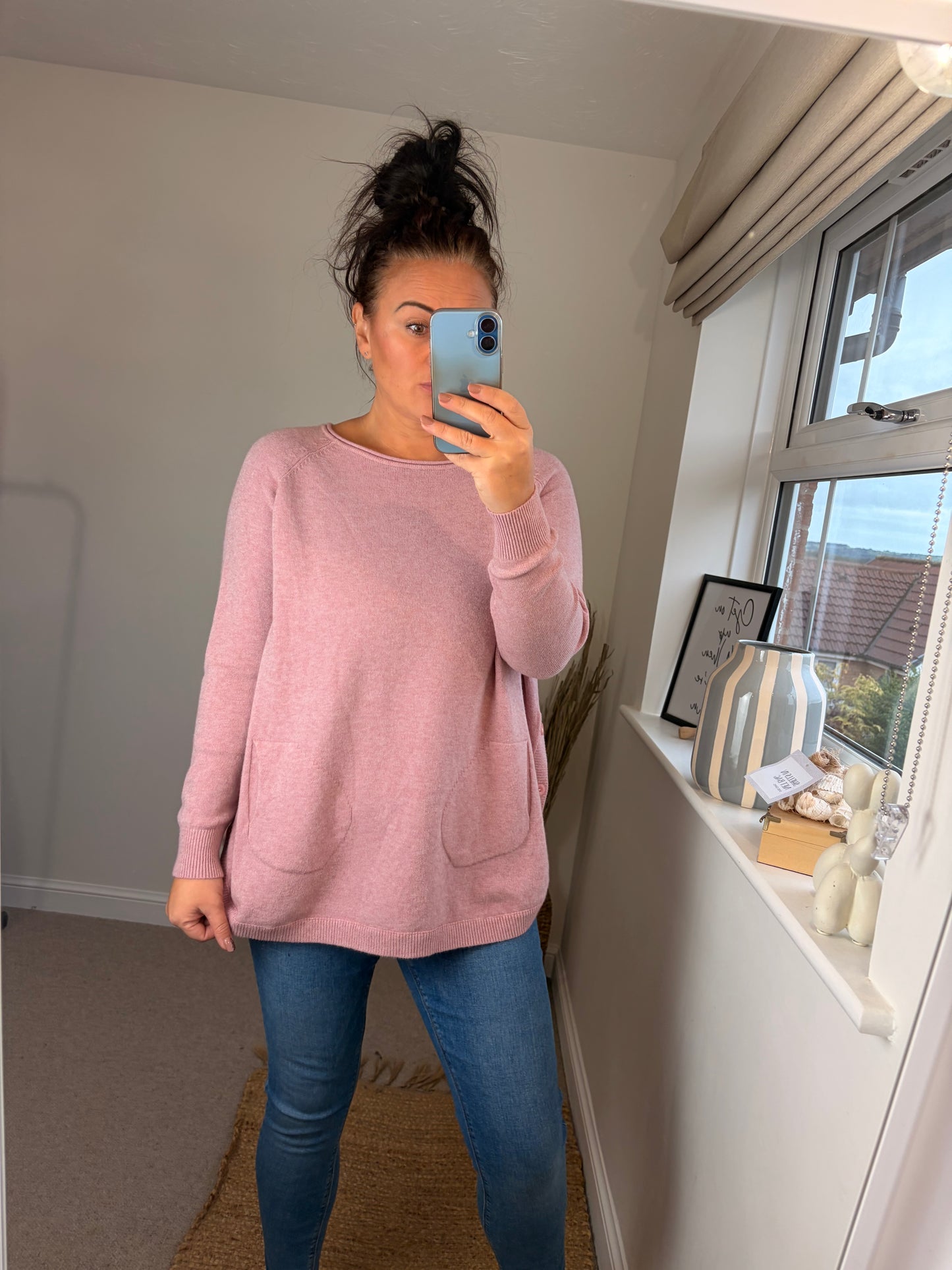 Button Side Jumper - Blush