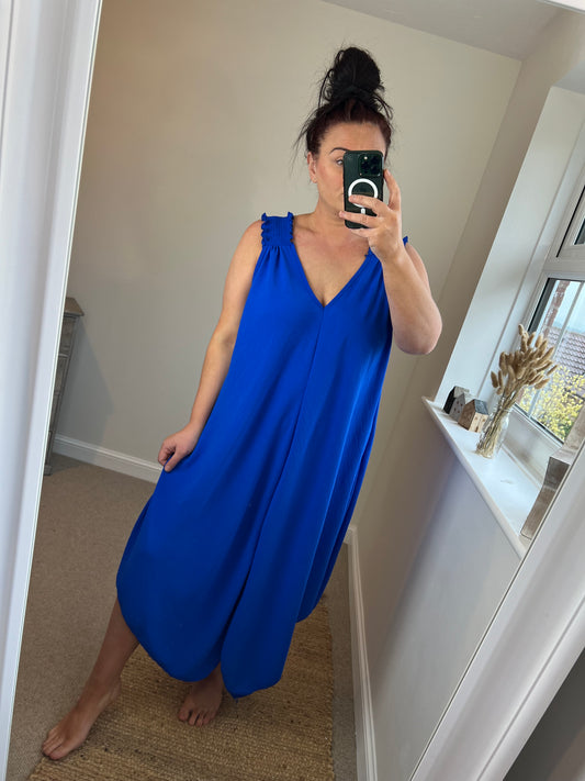 Hanky Hem Dress - Cobalt