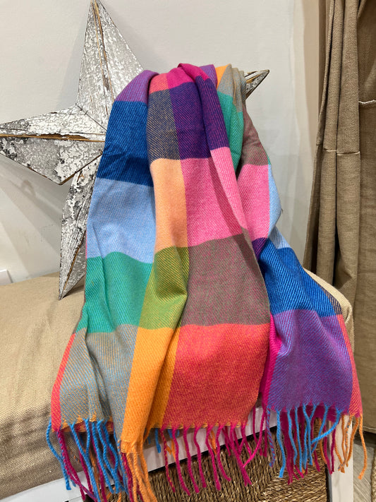 Medium Scarf - Check Bright