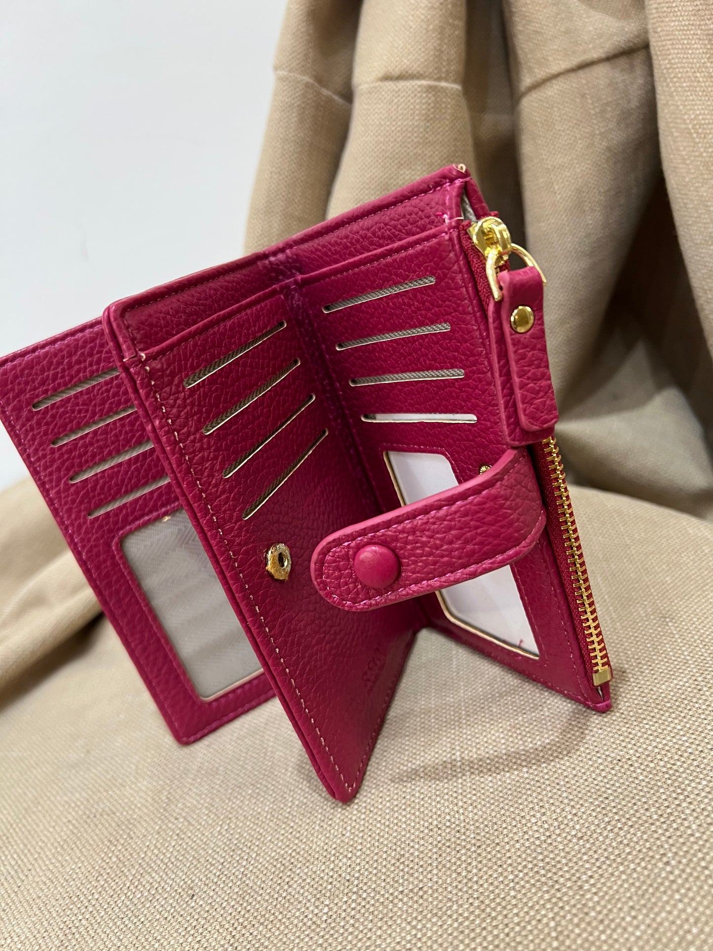 RFID Medium Purse - Cerise