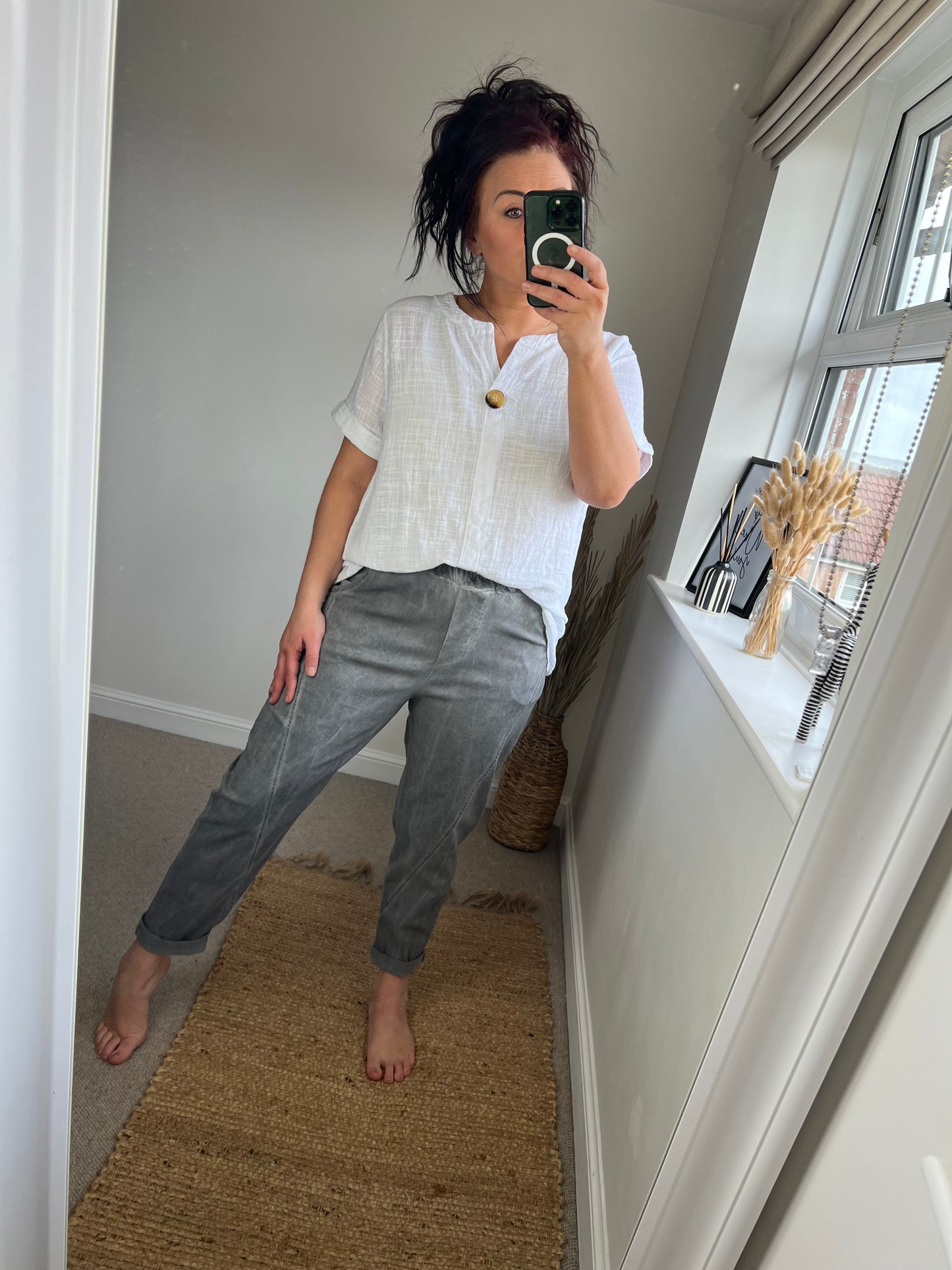 Slim Barrel Magic Trouser - Grey