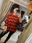 Scalloped Edge Jumper - Orange/Black