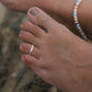 Silver Plated Adjustable Toe Ring - Dainty Dots