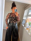 Mesh Layering Top - Leopard Black