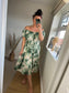 STEVIE Midi Button Dress - Khaki Floral
