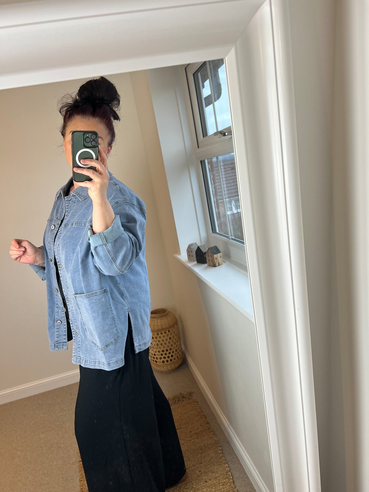 Oversized Denim Shirt Jacket - Blue (2 sizes)