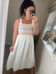 Shirred Bust Midi Dress - White