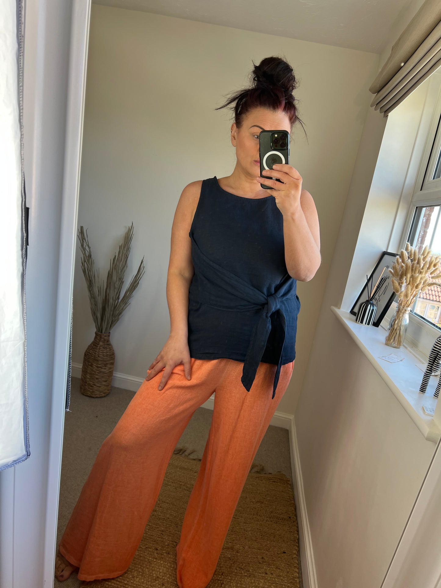 Linen Toe Top - Navy