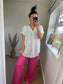 V Neck Top - White