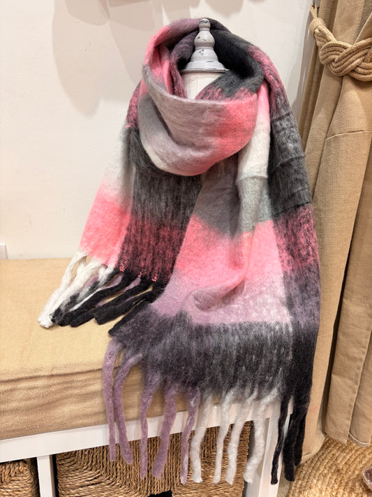 Blanket Scarf - Neon Check
