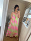 Striped Cotton Maxi Dress - Neon