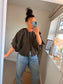 Puff Sleeve Jacket - Chocolate