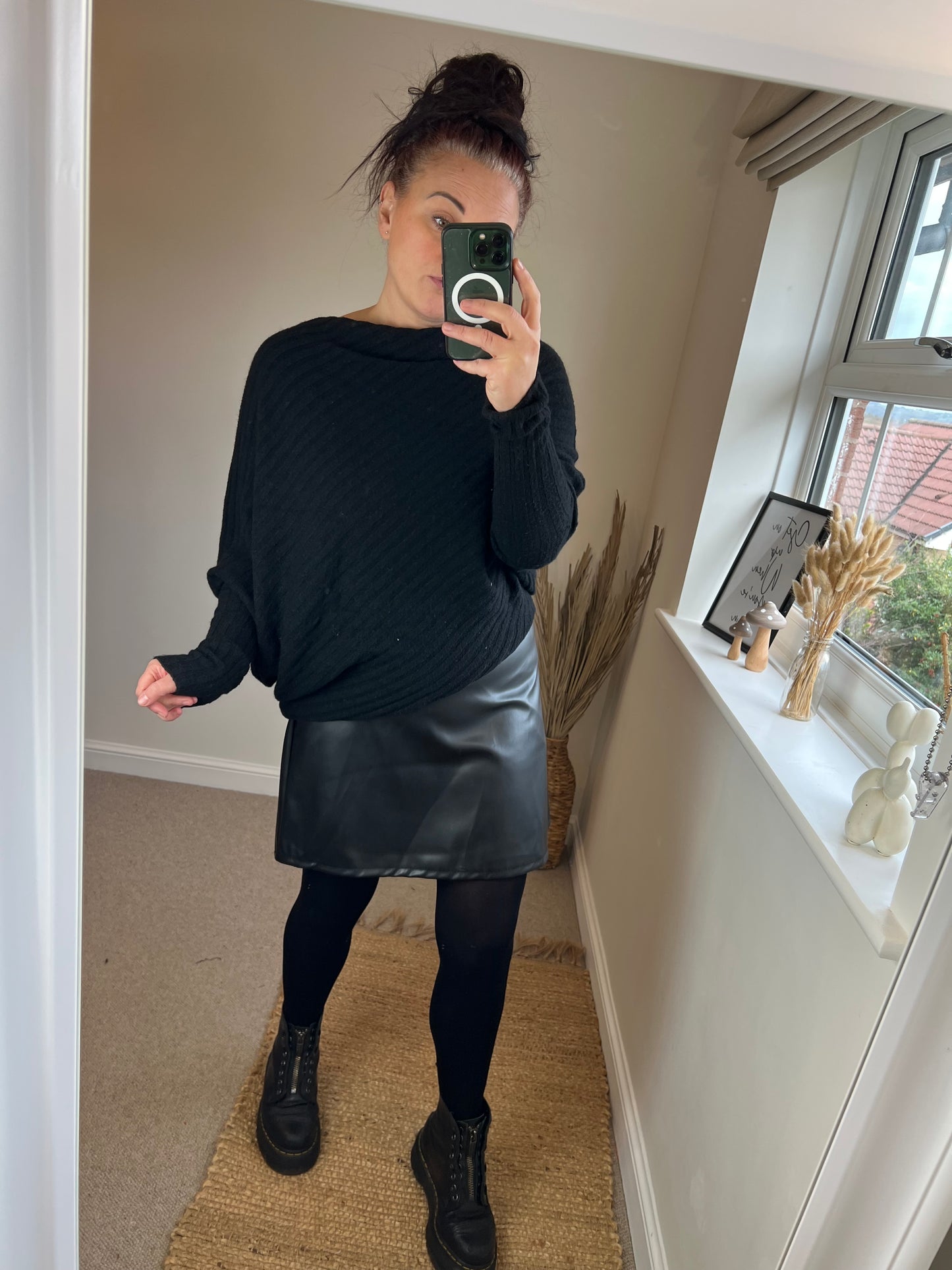 Faux Leather Skirt - Black (2 sizes)