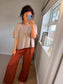 Boxy Short Sleeve Jumper - Mocha