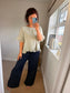 Cotton Ruffle Trim Top - Beige