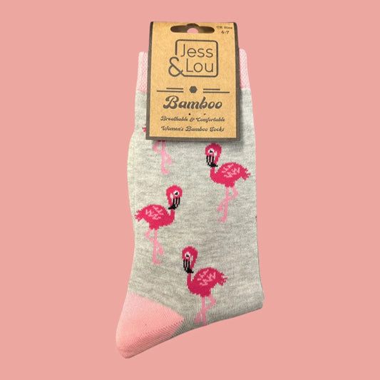 Jess & Lou Bamboo Socks - Flamingo Pink