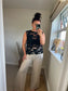 Lace Vest Top - Black