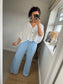 Wide Leg Trousers - Light Blue