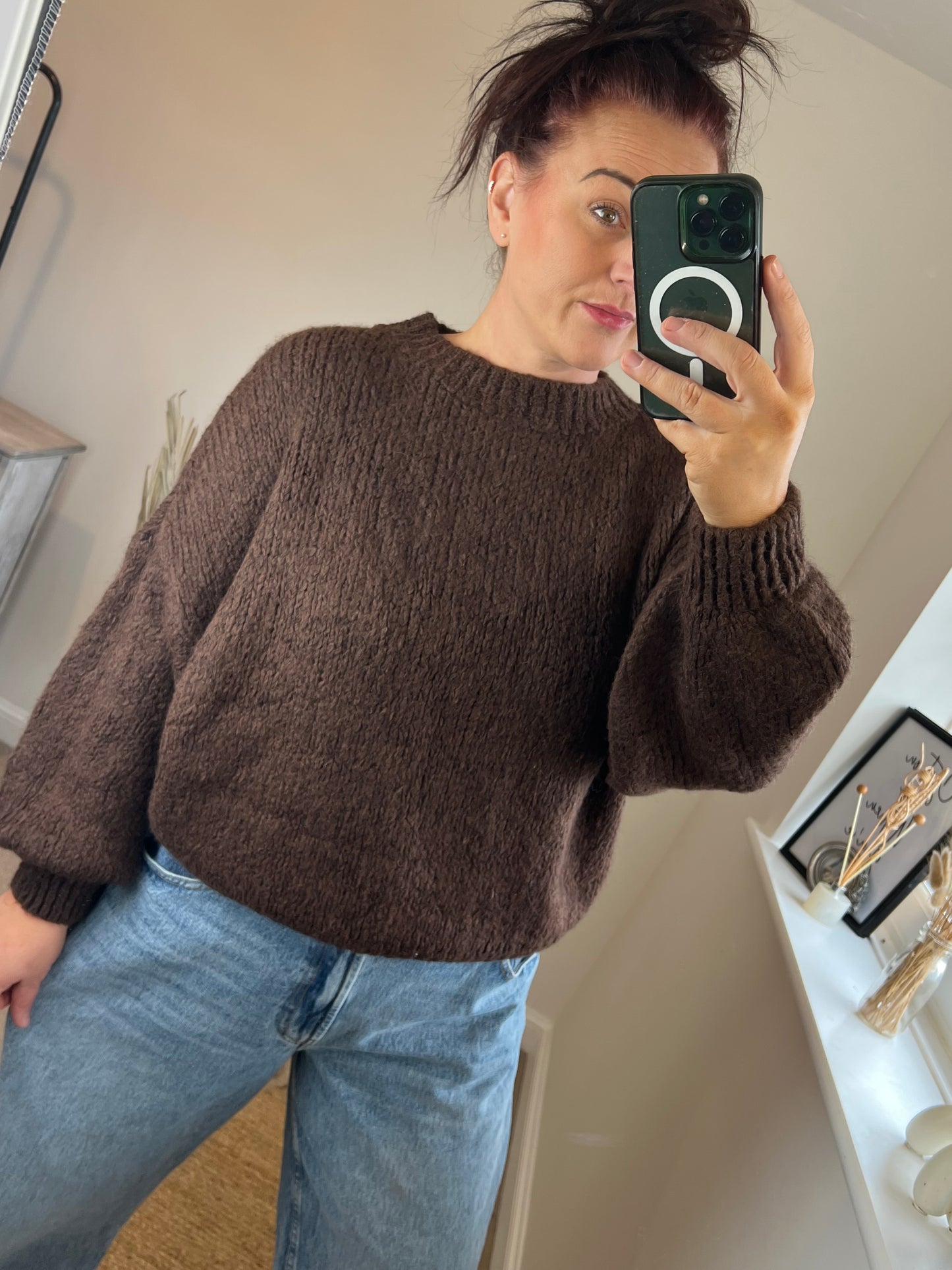 Crew Neck Jumper - Chocolate
