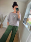 Fine Knit Sequin Heart Jumper - Mocha