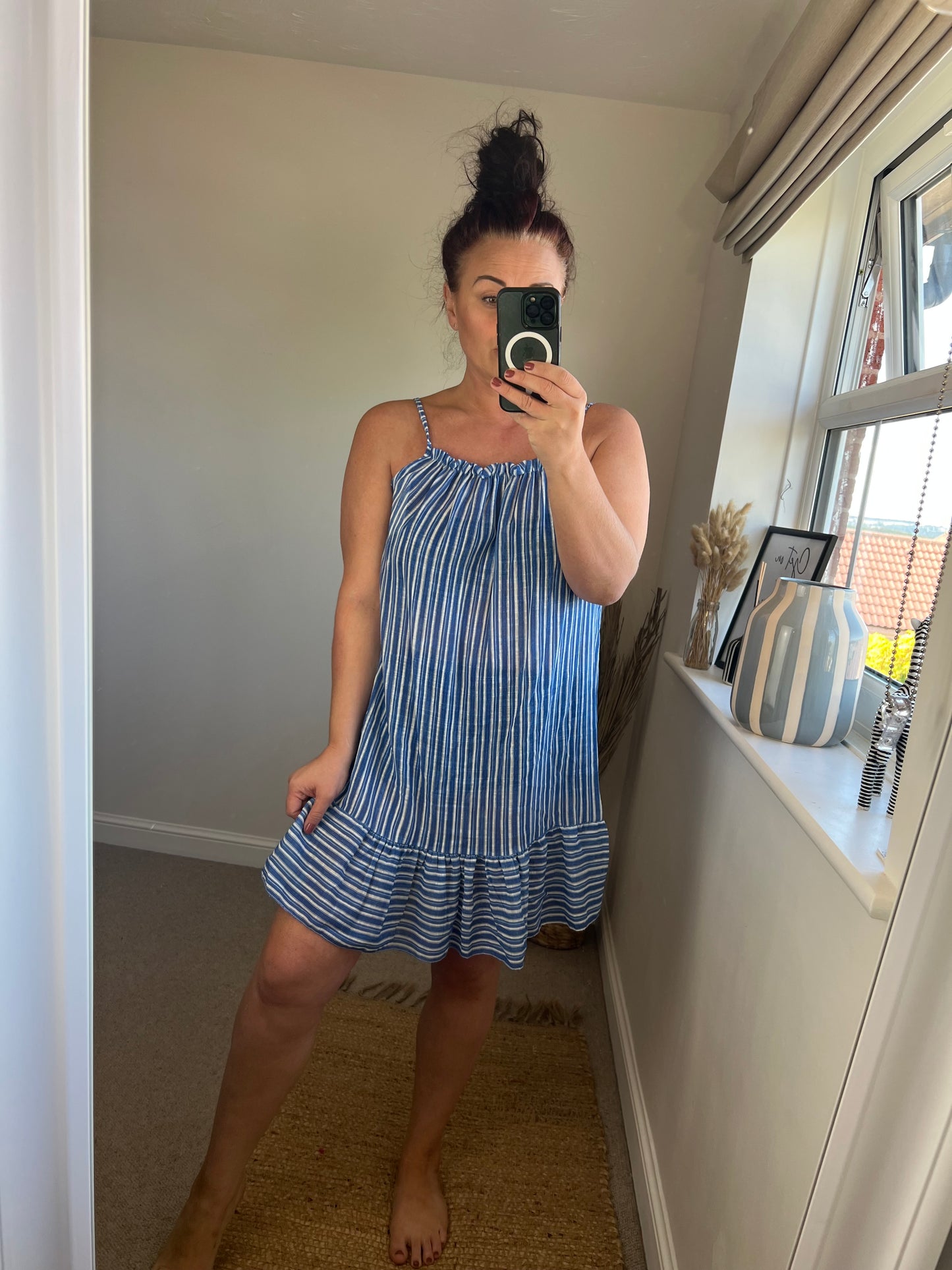 Stripe Sundress - Cobalt