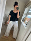 Wide Leg Linen Trousers - White