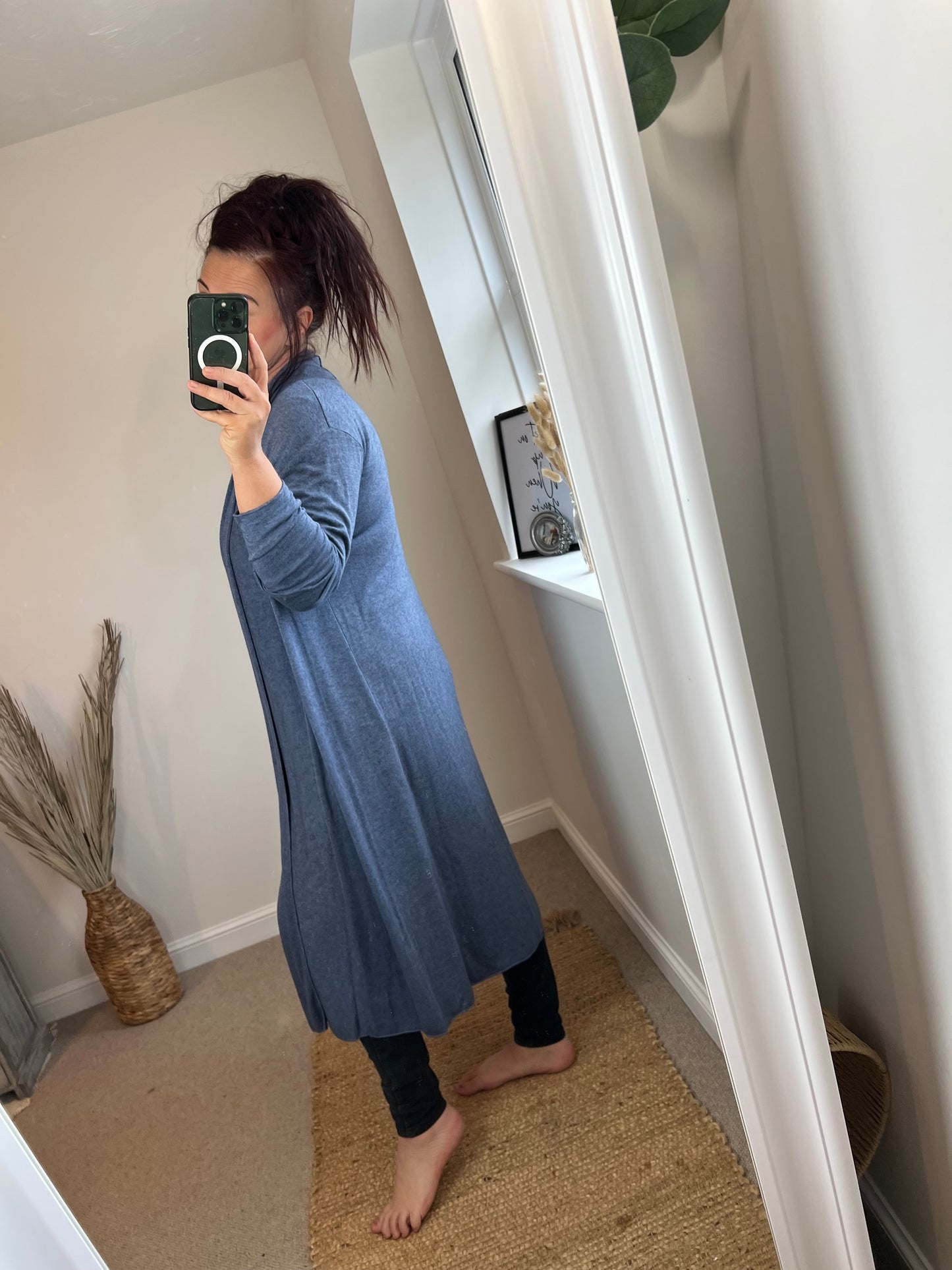 Long Open Cardigan - Blue