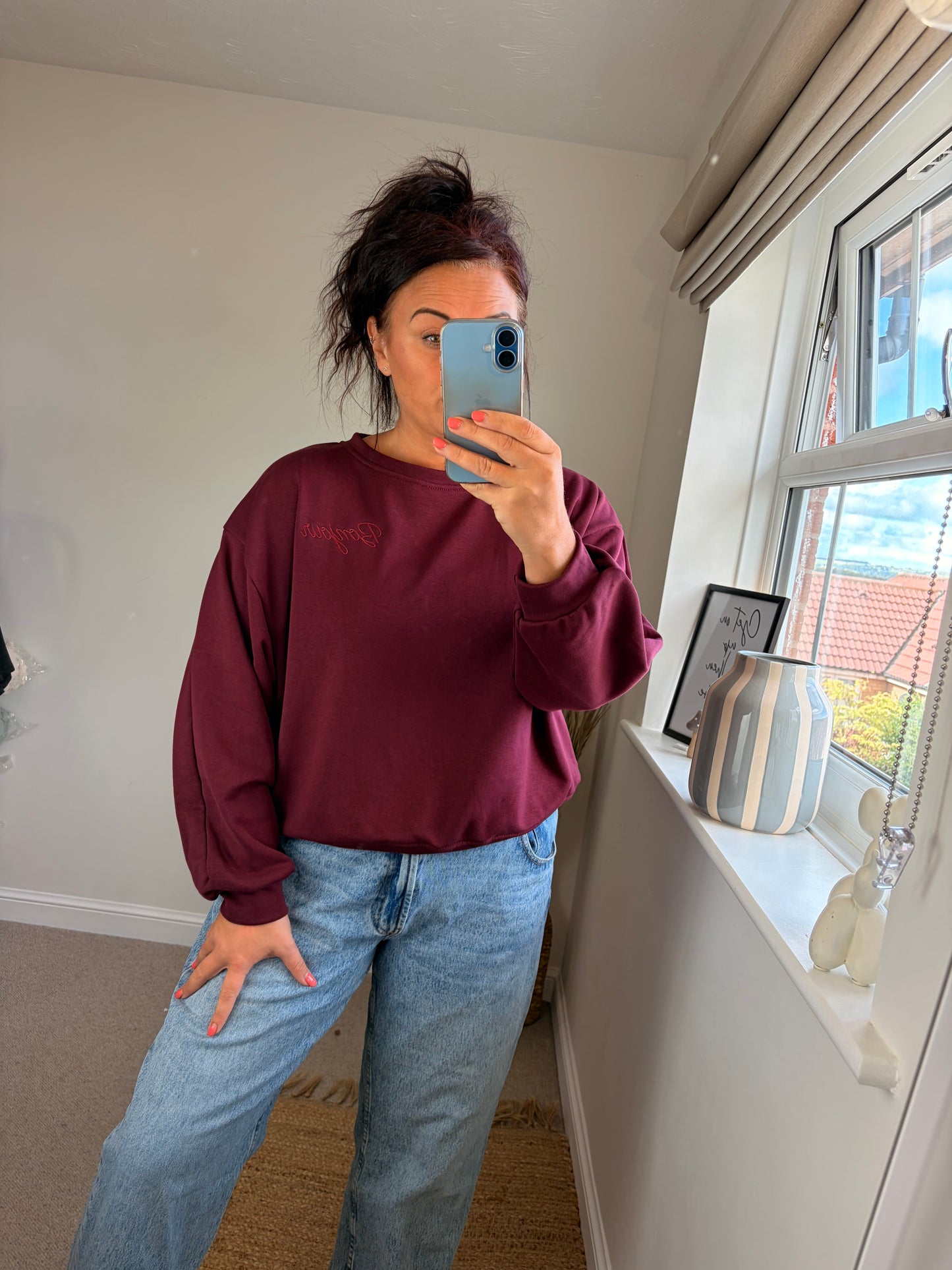 Bonjour Sweatshirt - Wine