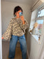 Slouch Oversize Leopard Jumper - Beige