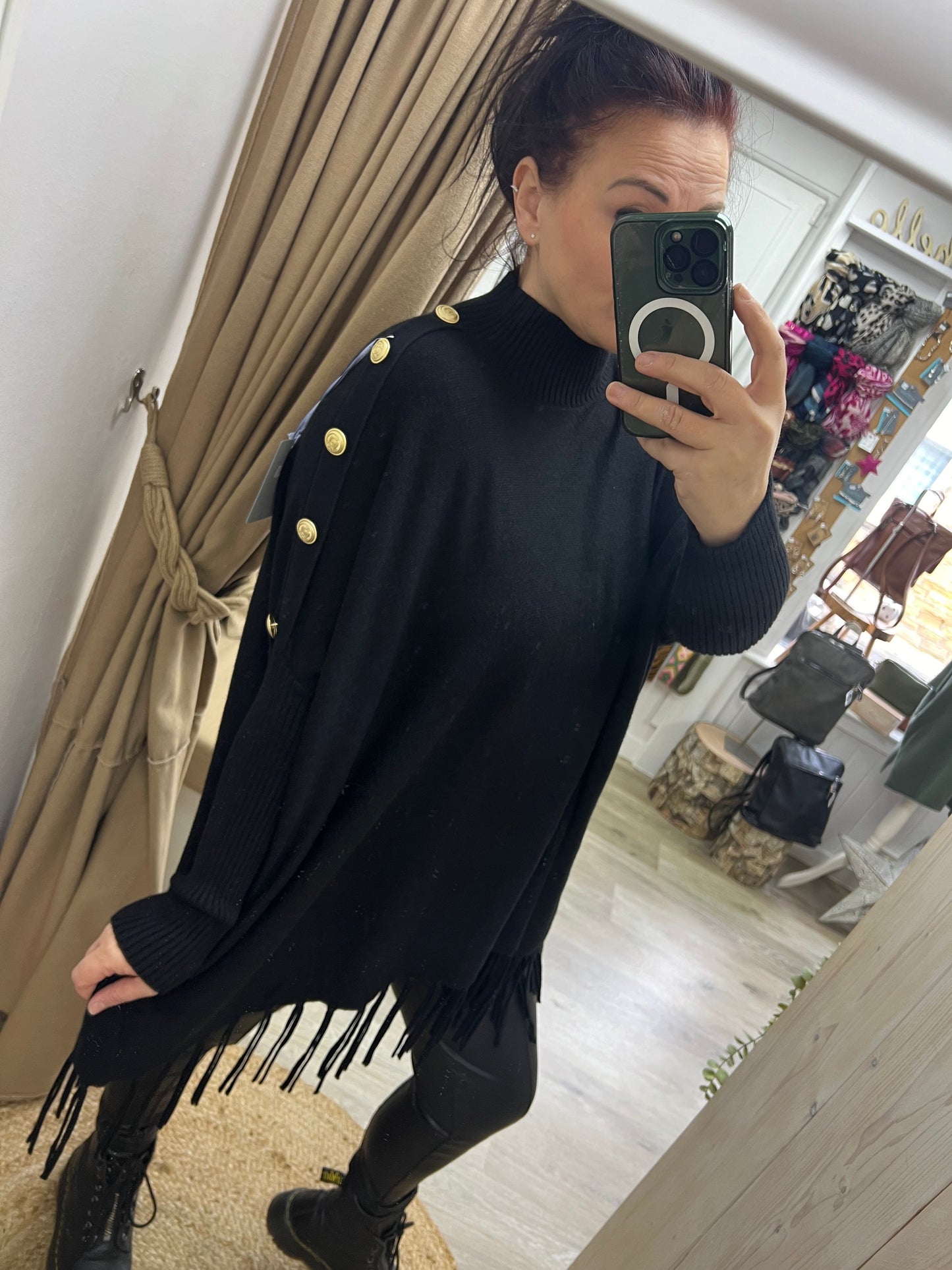 Military Tassel Jumper - Black