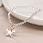 Peace Of Mind -  Silver Plated Bracelet with Silver & Rose Gold Star