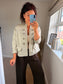 Military Denim Jacket - Cream