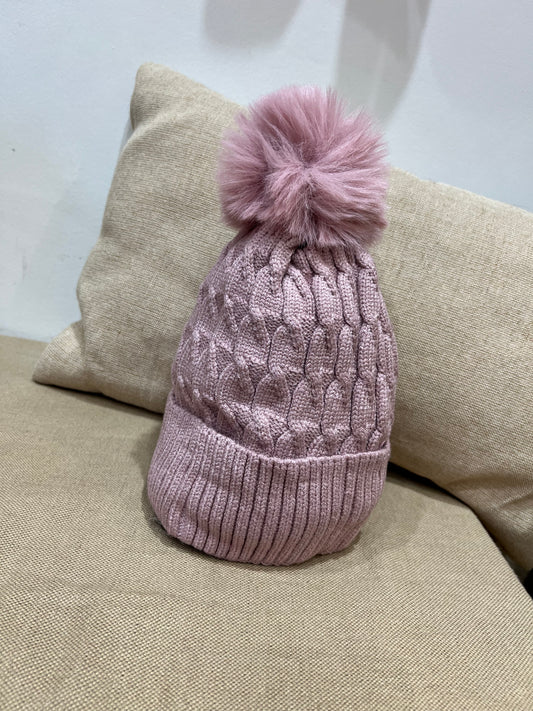 Fleece Lined Hat - Blush