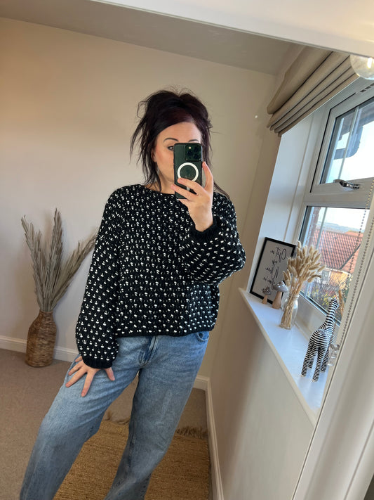 Chunky Stitch Jumper - Black
