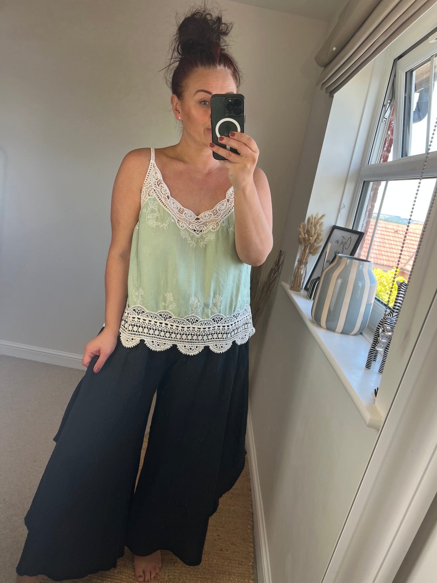 Crochet Cami Top - Sage