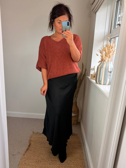 Satin Skirt - Black