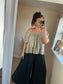 Linen Smock Top - Mocha