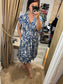 LOTTIE Midi Button Dress with Pockets - Blue