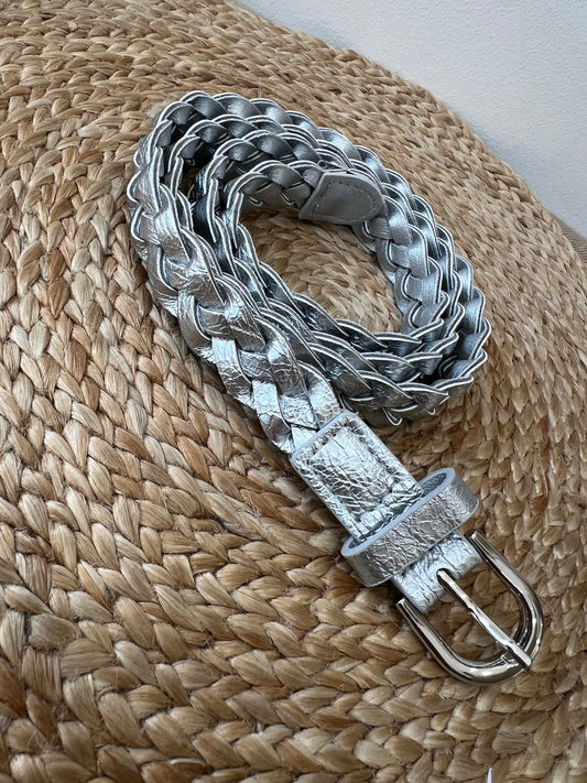 Thin Waist Belt - Silver