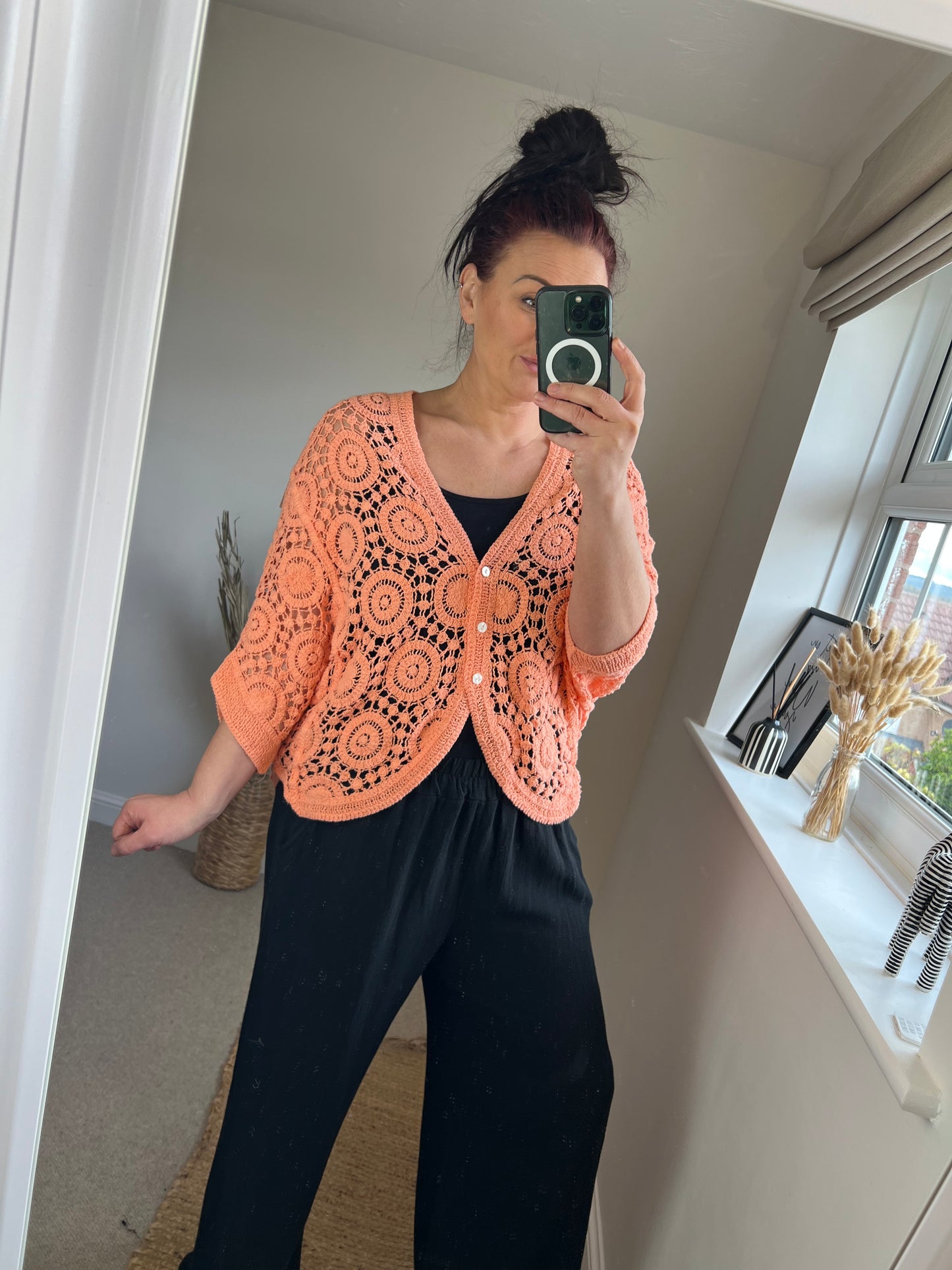 Crochet Cardi - Coral