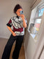 Funnel Neck Floral Jumper - Wine