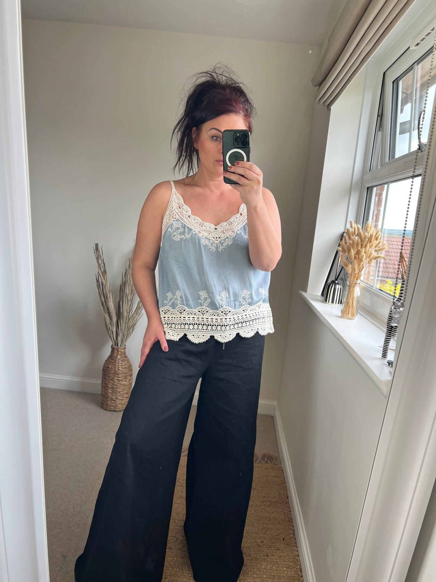 Crochet Cami Top - Blue