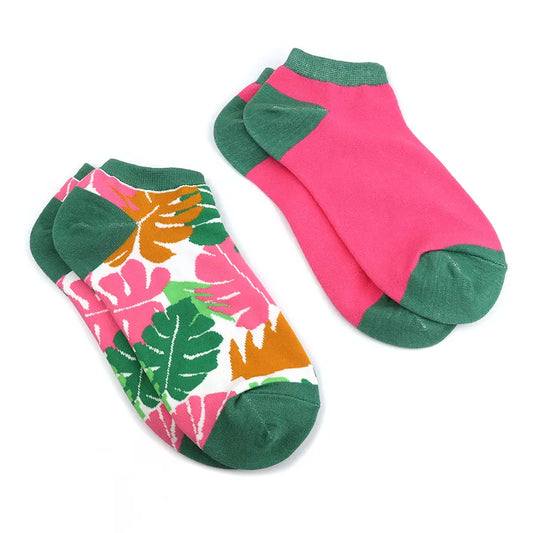 Peace Of Mind - Trainer Sock Duo - Tropical Leaf