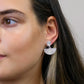 Peace of Mind - Silver Plated Half Moon Drop Earrings