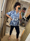 SANDY Cotton Shirt - Tie Dye Light Blue
