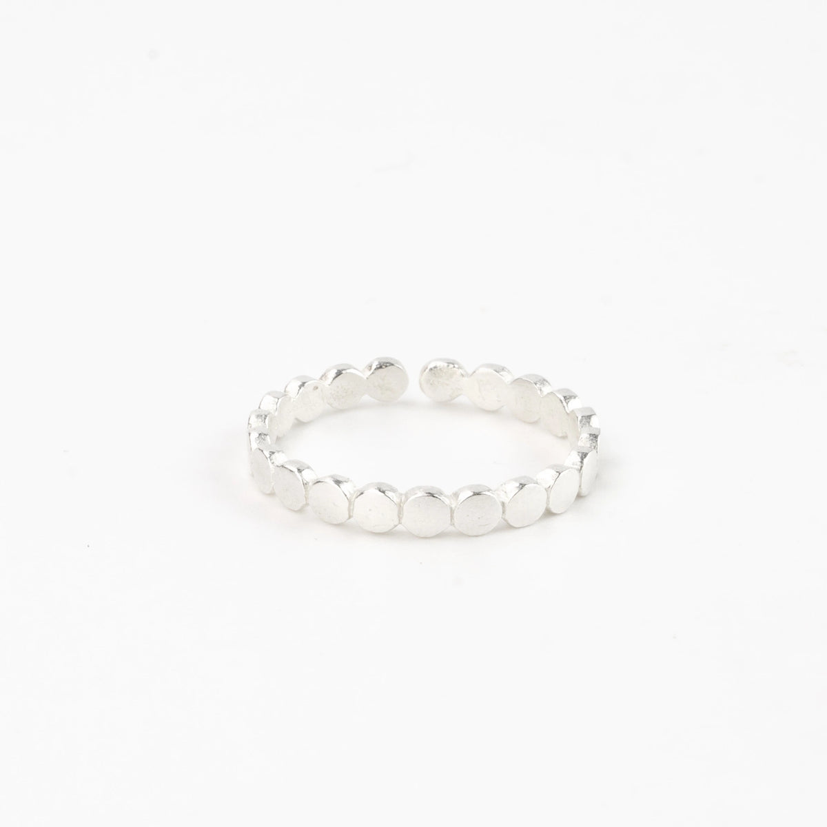 Silver Plated Adjustable Ring - Dainty Dot