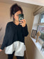2 in 1 Jumper with Shirt - Black